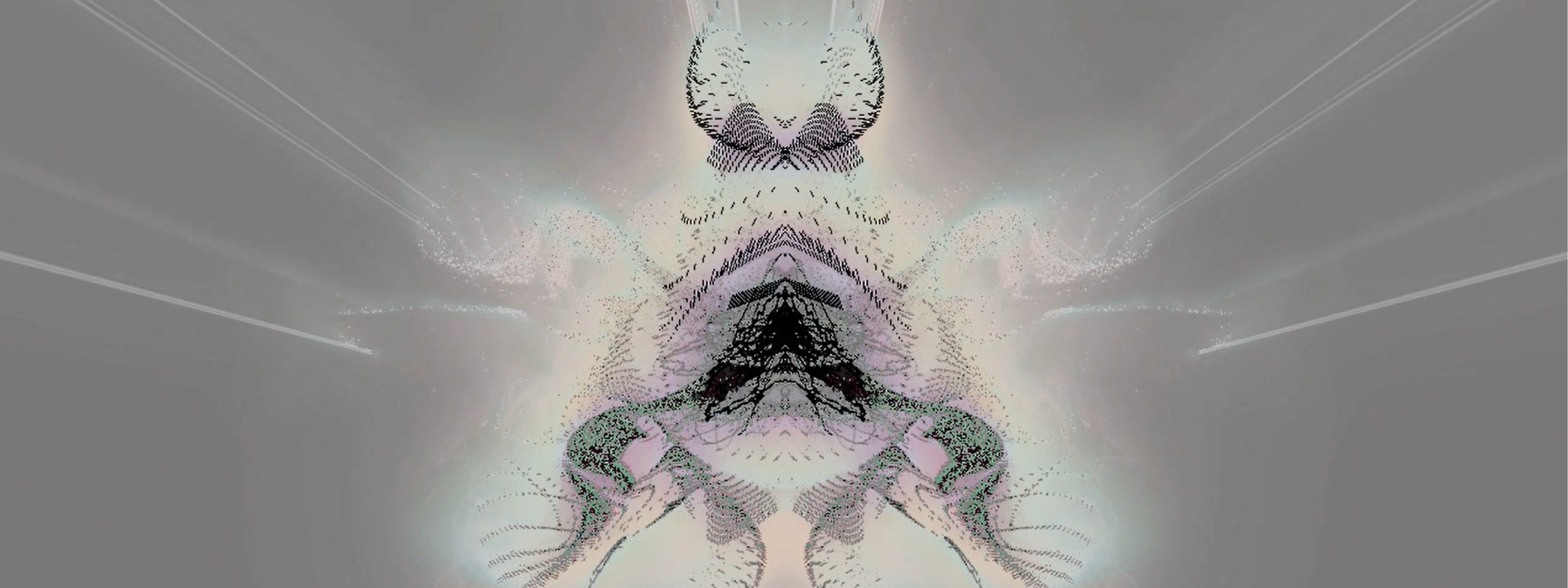 Still frame of abstract audio visualizer.
