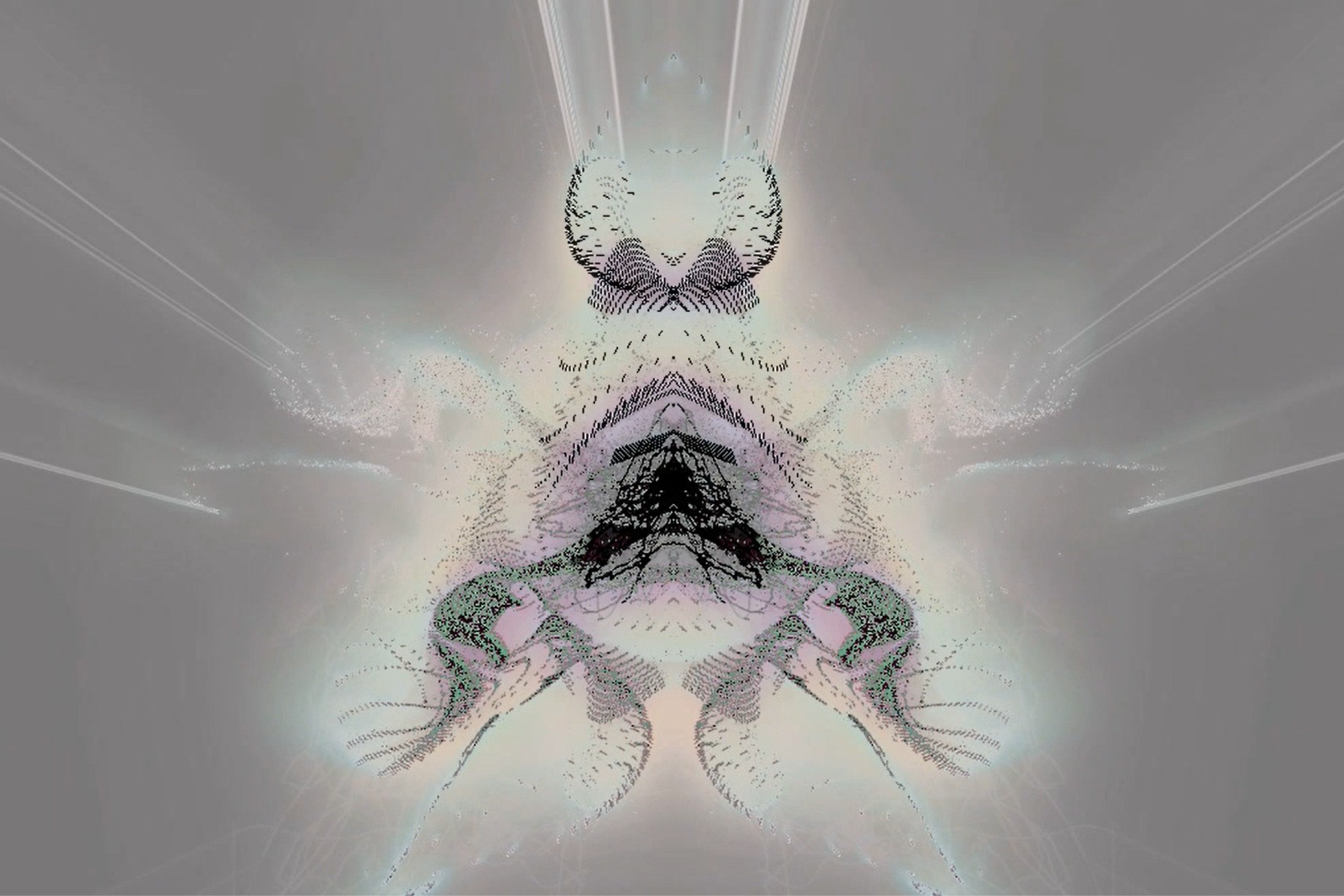 Still frame of abstract audio visualizer.